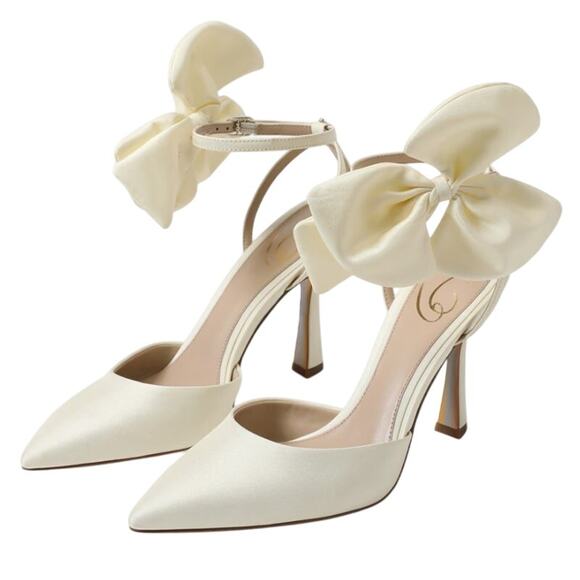 Sam Edelman Womens Halie Bow Pump US 8 M EU 38.5 Ivory NIB - Picture 1 of 12